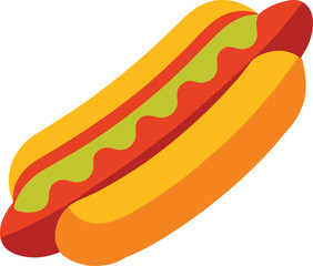 Flat Style Chili Cheese Dog Ba Vector Art