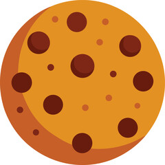 Flat Style Chocolate Chip Cookie Whi Vector Art