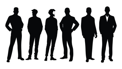 Man Silhouette Vector Illustration on White Background