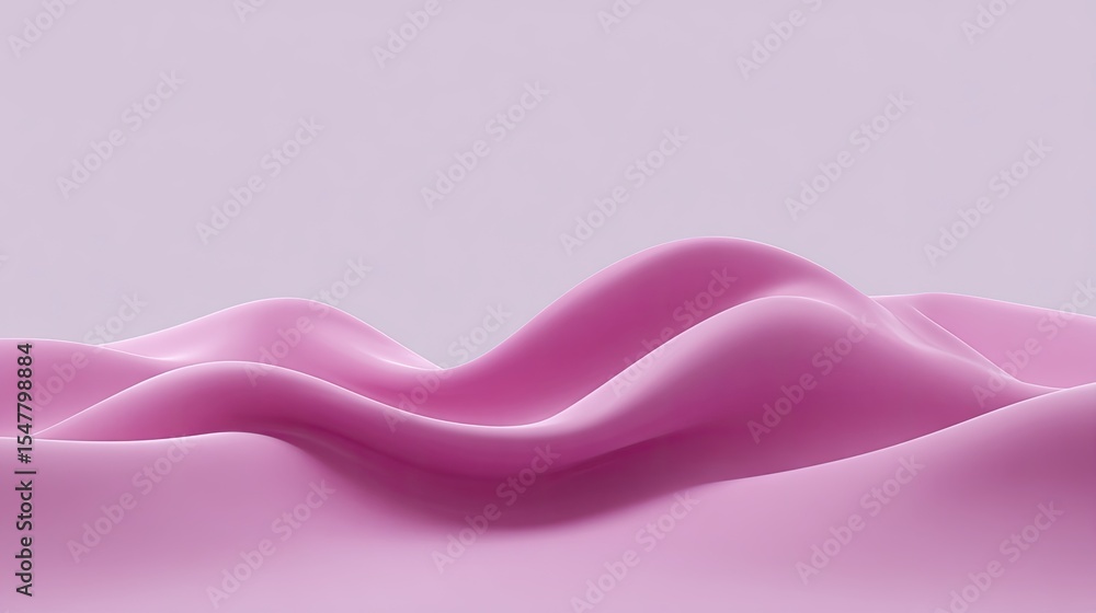 Poster soft pink waves of smooth texture in abstract design composition