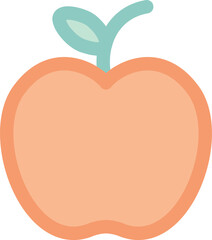 Flat Red Apple Illustration Representing Wellness