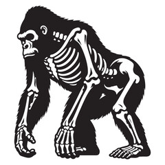 From bone to art – Gorilla skeleton silhouette interpreted through Gorilla skeleton vector – Gorilla skeleton illustration

