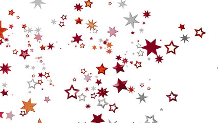 Festive background with red, silver, and orange stars. Perfect for holidays, celebrations, and more!