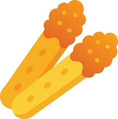 Flat Style Mozzarella Sticks White B Vector Art