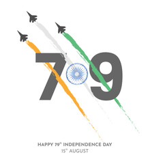 79th Independence Day India Minimal Design Vector
