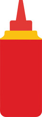 Flat Style Ketchup Bottle Back Vector Art