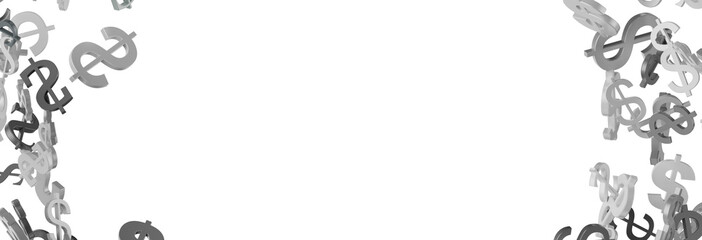 Dollar Signs Raining over Transparent Background