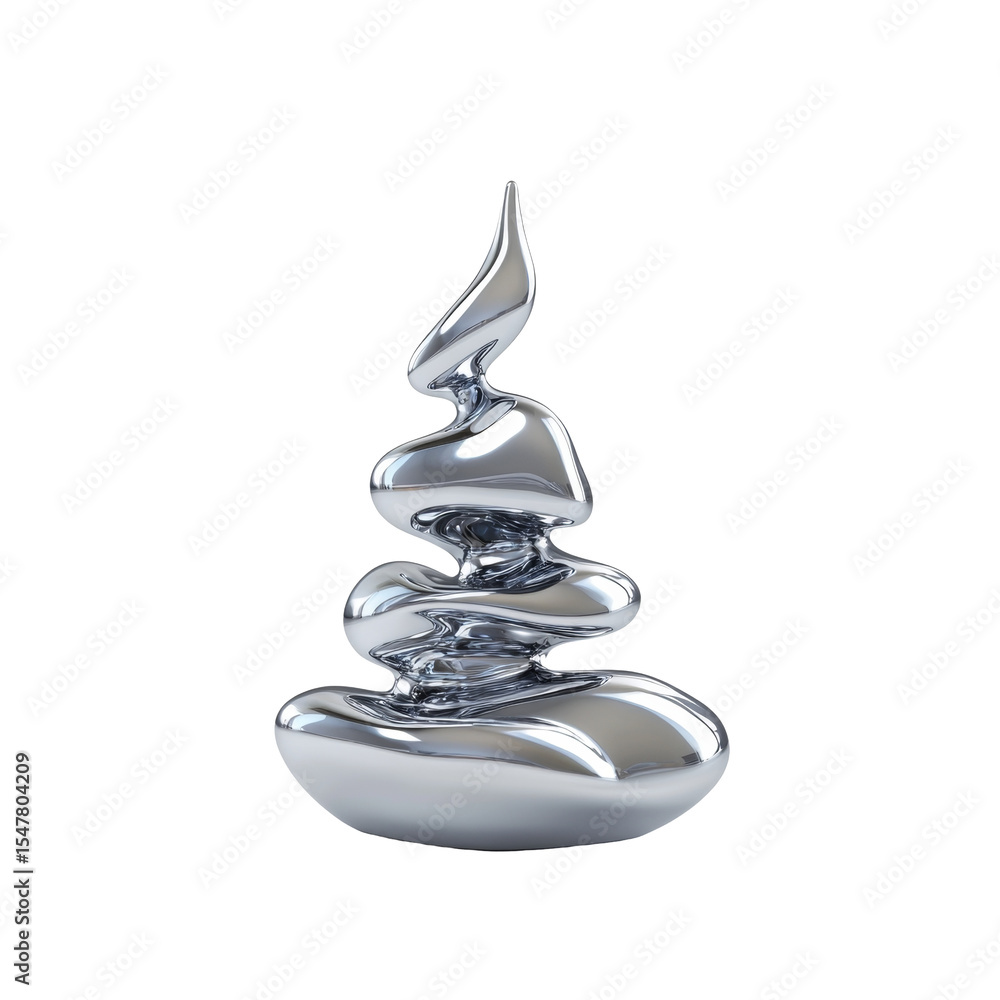 Poster abstract metallic structure with fluid design