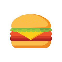 Flat Style Grilled Chicken Sandwich Vector Art