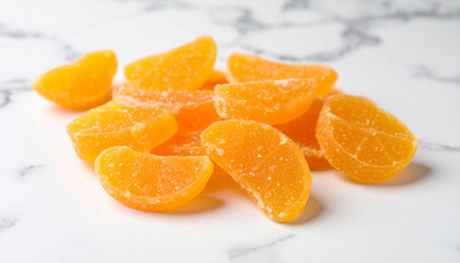 Vibrant Orange Segments: A close-up shot of fresh, juicy tangerine segments, showcasing their vibrant color and inviting texture.