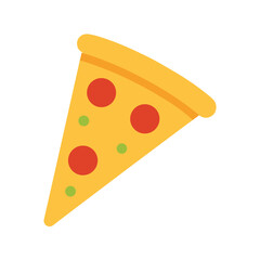 Flat Style Cheese Pizza Slice Vector Art