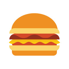 Flat Style Bacon Cheeseburger Vector Art