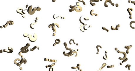 colored question marks background concept. 3D Rendering.