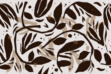 Organic abstract flowers shapes floral pattern. seamless pattern. botanical background. modern boho style