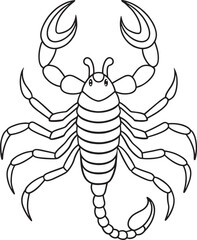 Scorpion cartoon bug line art for kids coloring book fun