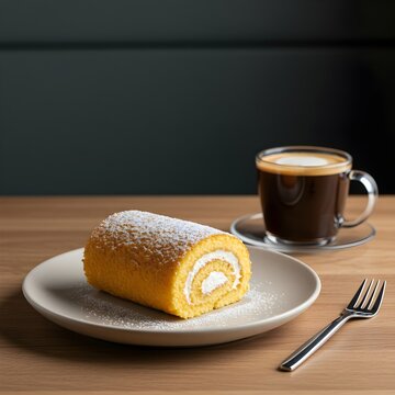 Spanish-style rolled sponge cake filled with cream or jam - Brazo de Gitano