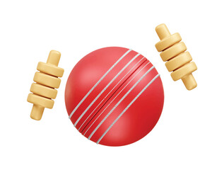 Ball with bails icon 3d illustration rendering