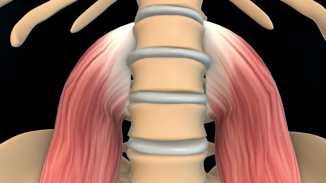 Psoas major muscle anatomy for medical concept 3D rendering