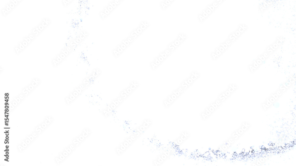 Poster subtle, abstract background image with a curved trail of light blue particles on white.