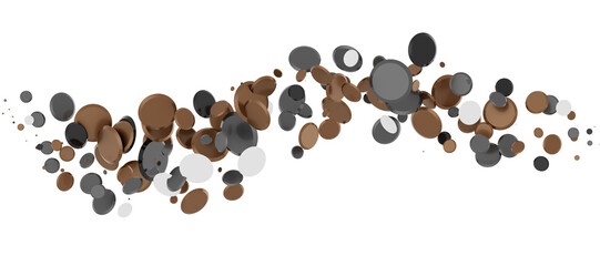 Cascading Celebration: Striking 3D Illustration Showcasing an Abundance of gold Confetti