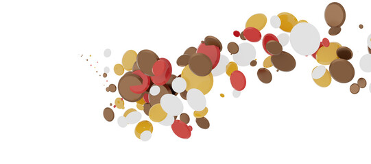  Colorful confetti on white background
