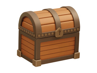 Treasure chest close box icon 3d illustration rendering
