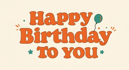 Happy Birthday greeting card in retro style