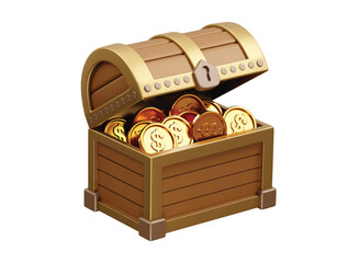 Treasure chest icon 3d illustration rendering