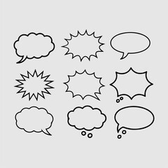 cartoon speech bubbles for comics and illustrations