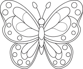 Butterfly outline drawing for kids coloring books and learning fun