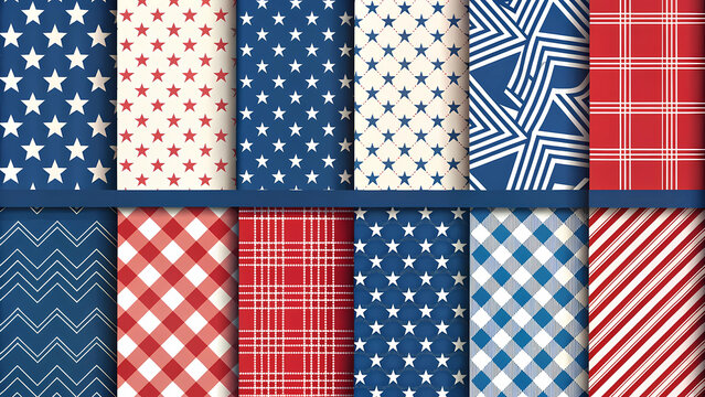 Patriotic seamless pattern background for july fourth independence day american flag design celebration 4th - Powered by Adobe