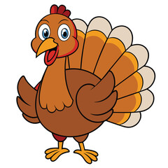 Cartoon smiling turkey bird presenting | Premium Vector