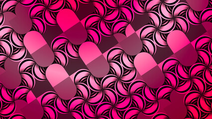 Dark Red and Pink Interwoven Spiral Pattern with 3D Depth Effect for Fantasy, Nightlife, and Fashion Graphics