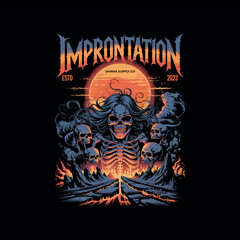 Skulls typography vector t-shirt design print