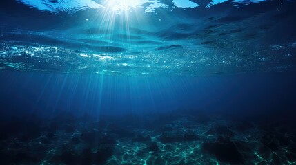 Obraz premium depths blue water background