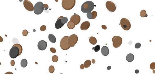 Multicolor confetti abstract background with a lot of falling pieces, isolated on a white background.