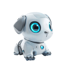 Futuristic robot dog toy with glowing blue eyes