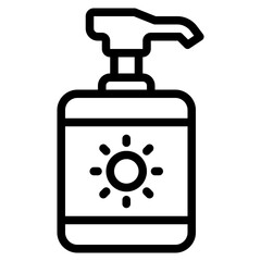Sunblock Lotion Bottle Illustration