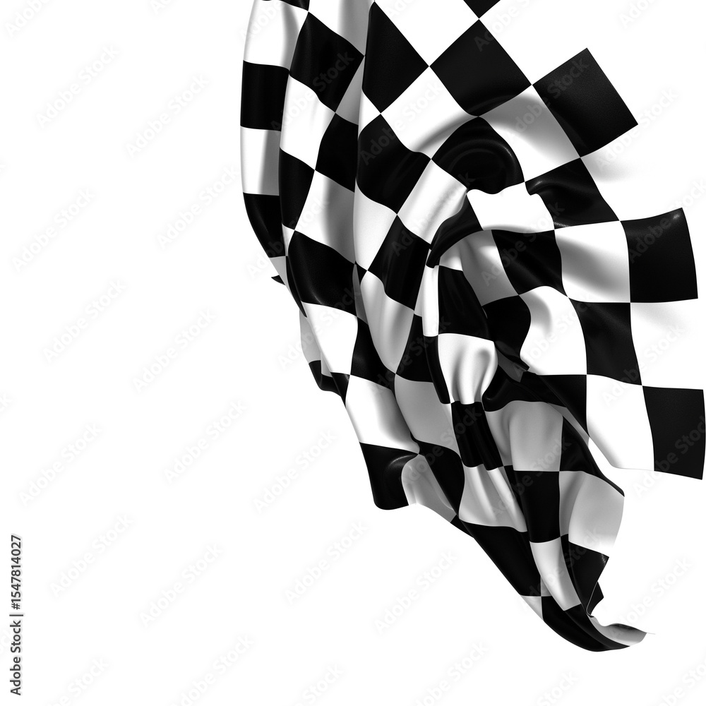Poster the checkered flag waves in the wind a symbol of victory and the finish line