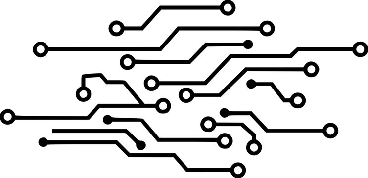circuit board logo silhouette icon vector illustration
