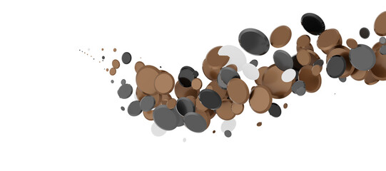 Gilded Celebration: Magnificent 3D Illustration of a Grand gold Confetti Event