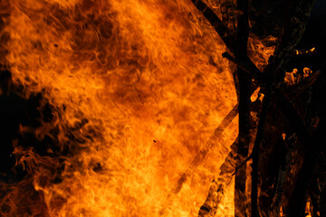 Towering Bonfire, Fiery Night