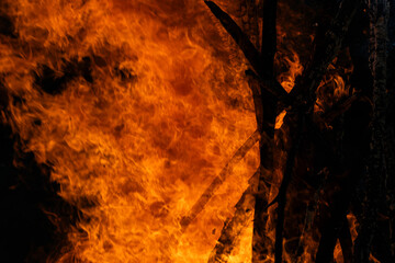 Towering Bonfire, Fiery Night