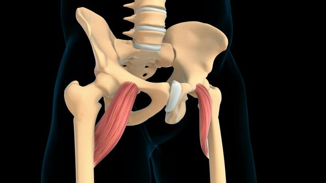 Pectineus muscle anatomy for medical concept 3D rendering
