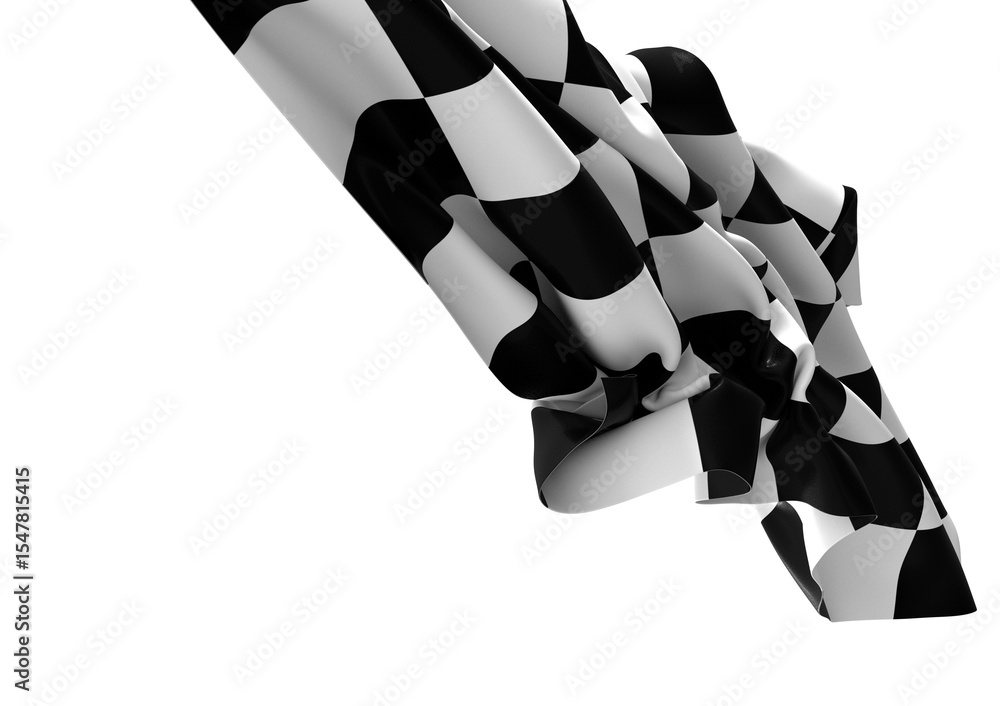 Poster the checkered flag waves in the wind a symbol of victory and the finish line