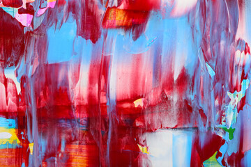 Colorful abstract painting, closeup