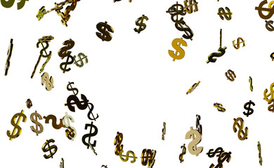 US Dollar sign symbols 3d close up