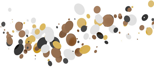Multicolored paper confetti on transparent background. Realistic confetti flying. Colorful scattered items to holiday decorations.