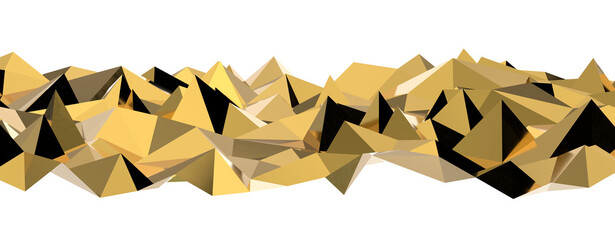Gold Polygon Background 3D Rendering