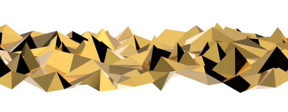 Gold Polygon Background 3D Rendering